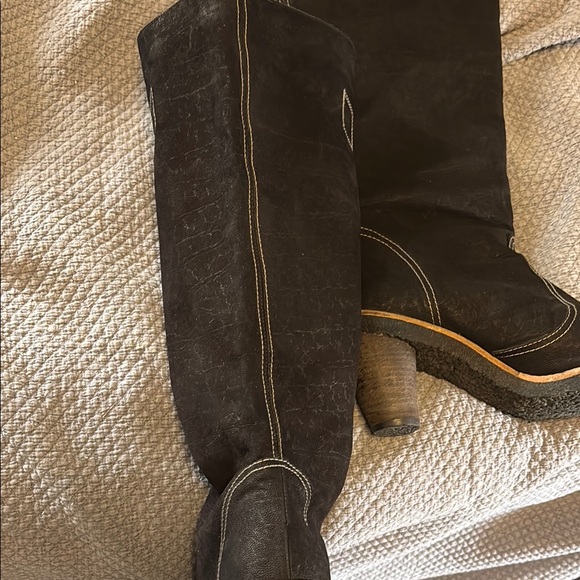 Stuart Weitzman Black Leather Knee-High Boots Sz 9 - Picture 7 of 7